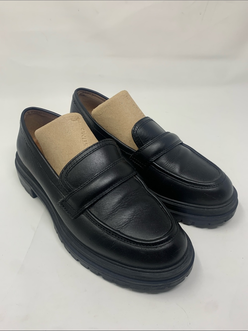 Madewell Black Leather Penny Loafers size 6